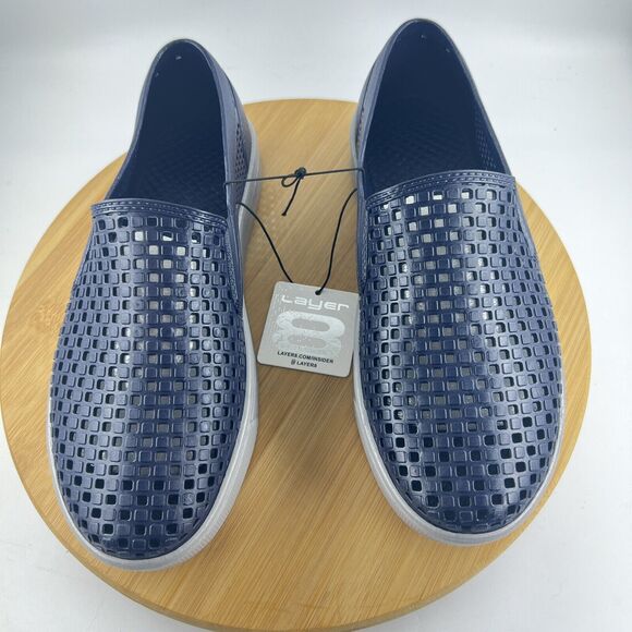 Layer 8 Men's Recovery Shoes Slip On Waterproof Sz 8.5 Blue Lightweight Comfort - Picture 3 of 6